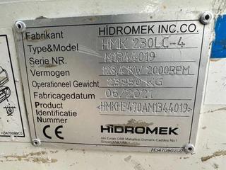 HIDROMEK N/A 2021 - HMK 230 LC-4, CE, 600 MM PADS, AUX PIPING, REVERSE CAMERA , AUTO LUB AC image 26
