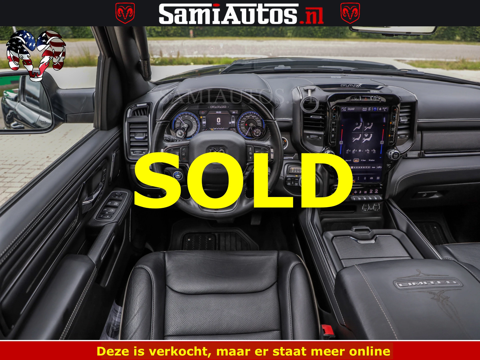 Dodge Ram 1500 2022 - LIMITED NIGHT | BOM VOL | HUD | MWK | LUCHTVERING | PANODAK | afbeelding 6