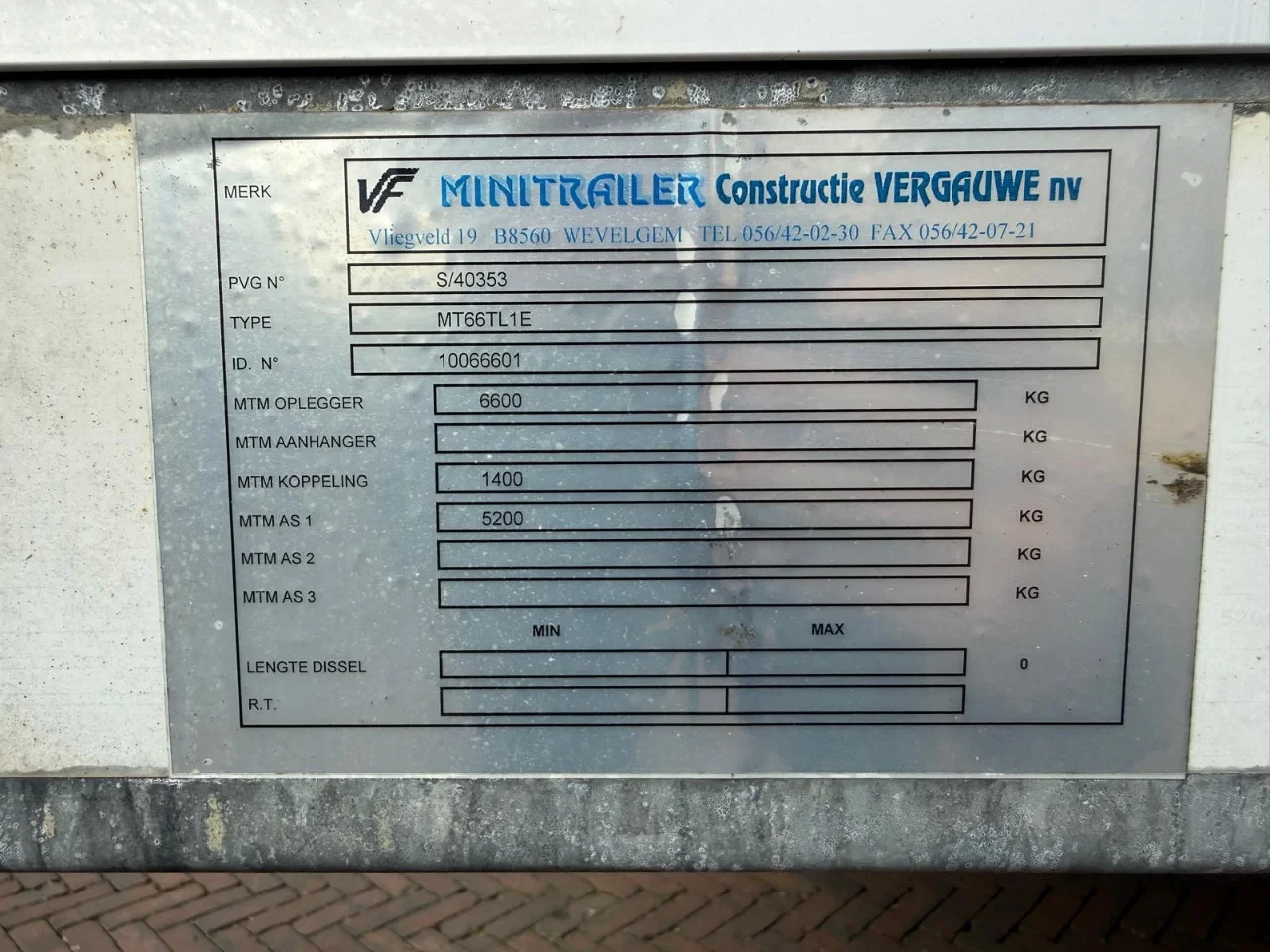 Vergauwe 2026 - BE Oplegger 6.6 Ton 850cm x 220cm Openlaadbak Nette staat afbeelding 8