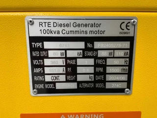 RTE N/A 2026 - 100KVA - Noodstroomaggregaat / generator image 10