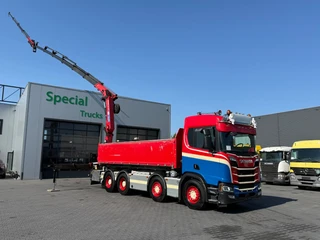 Scania R 2019 - R650 V8 B8x4NB / Euro 6 / HMF TF 324 / HMF 3220 K-RCS + Flyjib FJ600 K4 afbeelding 2 miniatuur