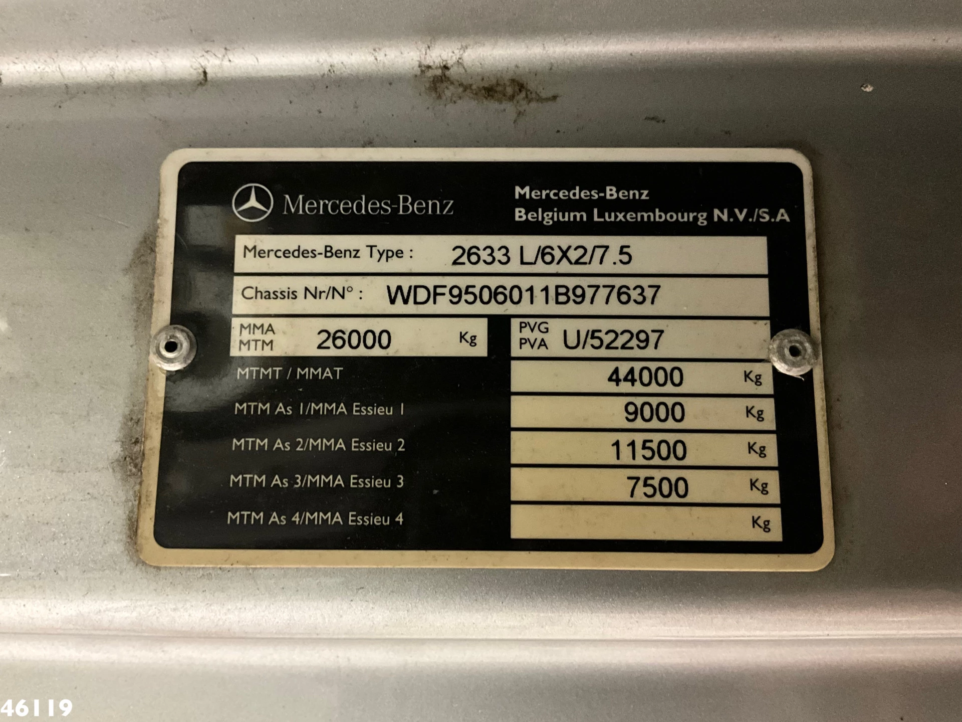 Mercedes-Benz Axor 2633 Effer 52 Tonmeter laadkraan + Fly-Jib Just 38.851 km! 2013 afbeelding 24
