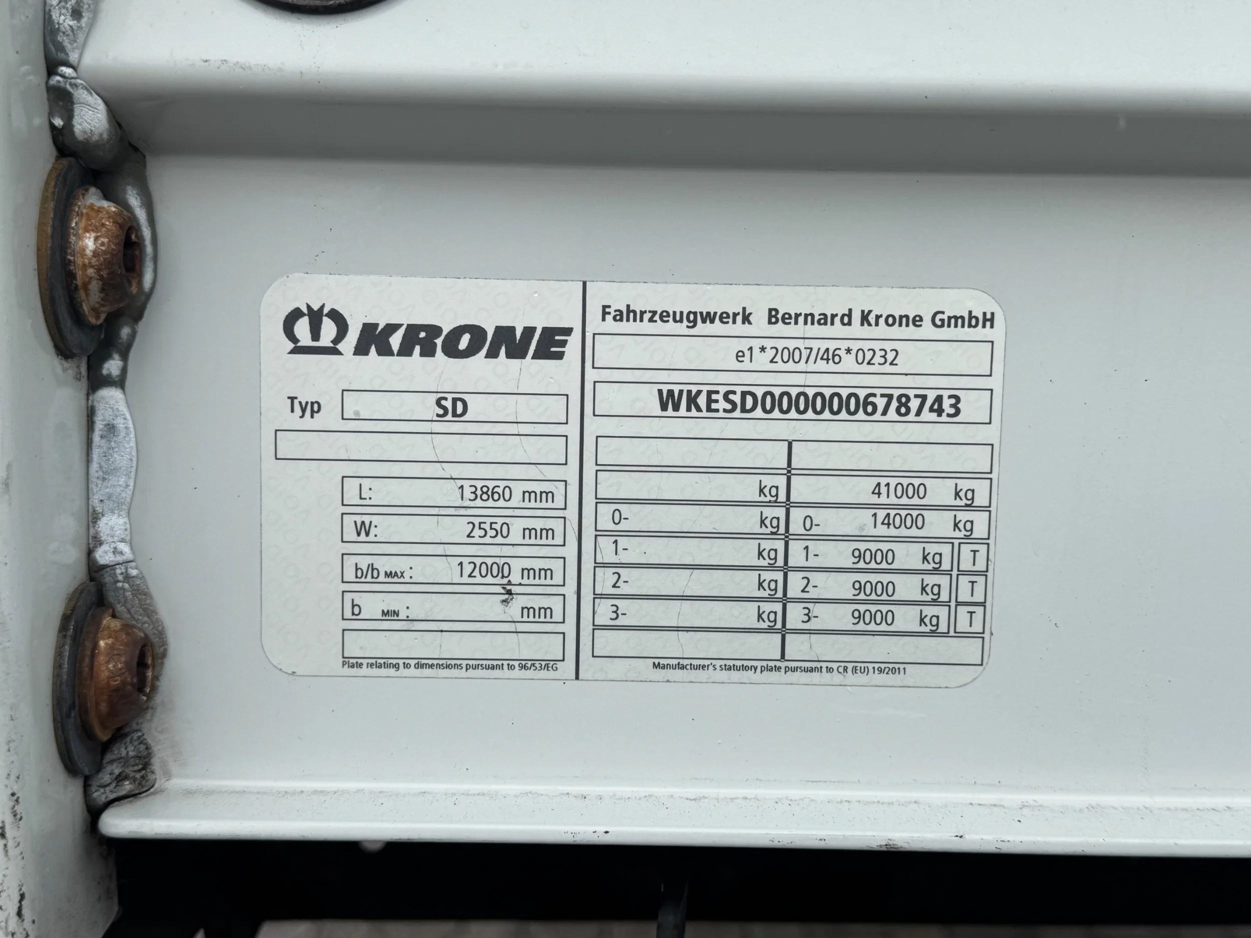Krone 2015 - Schuifzeil-Dak / Laadklep / BPW-Axle / Code XL / APK afbeelding 9