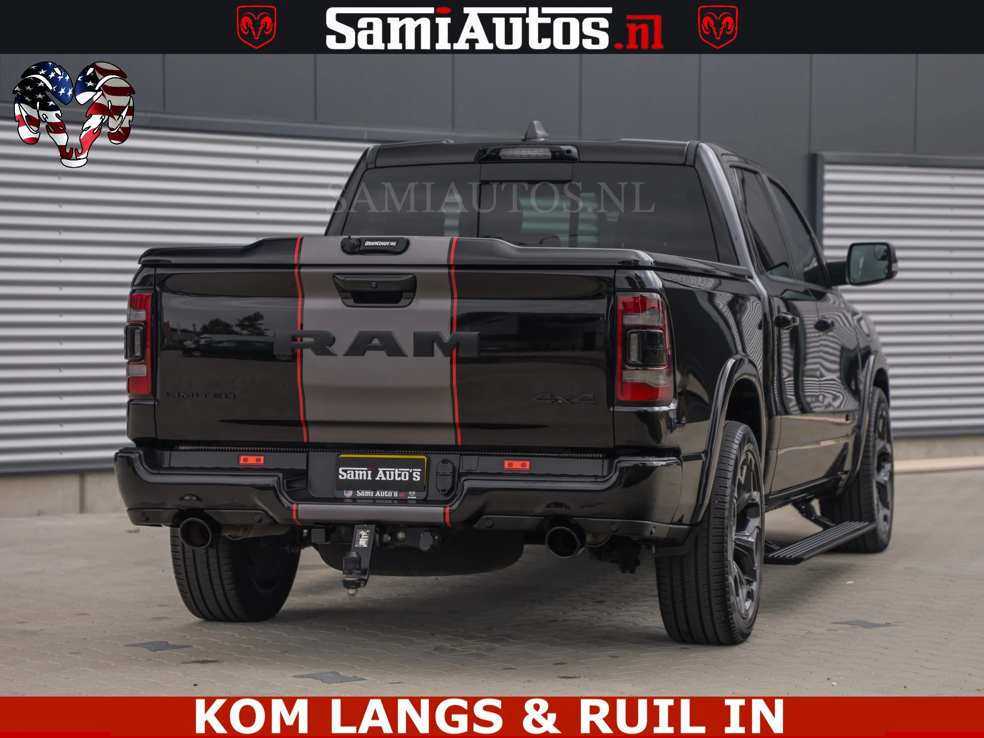 Dodge Ram Pick-Up 2021 - LIMITED | TRAINHORN | | HUD | UITLAATKLEP | LUCHTVERING | STRIPING | PANODAK | BOM VOL | BLAUW VOORRUIT | afbeelding 22