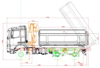 Mercedes-Benz Arocs 3346 2026 - 33,3-tons 6x6 met Palfinger Z kraan en Gijsbertsen kipper bild 5