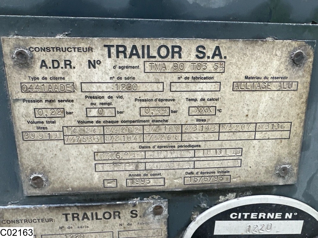 Trailor 1993 - Fuel 39919 Liter, 9 Compartments immagine 4