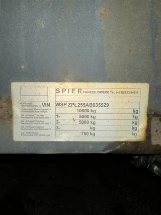Spier N/A 2010 - ZPL 255 *Tandemanhänger *Tautliner *Luft *EDSCHA image 13