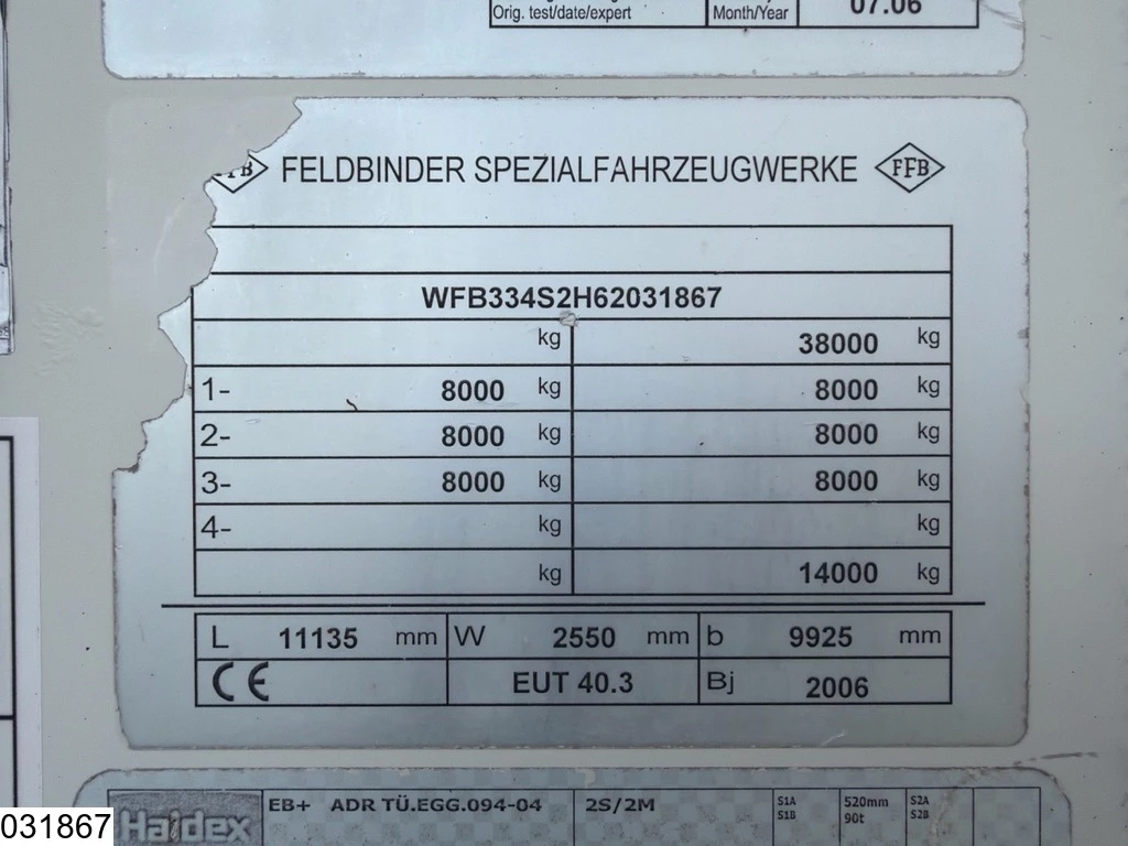 Feldbinder 2006 - Silo 40.000 Liter, 1 Comp. obrázek 7
