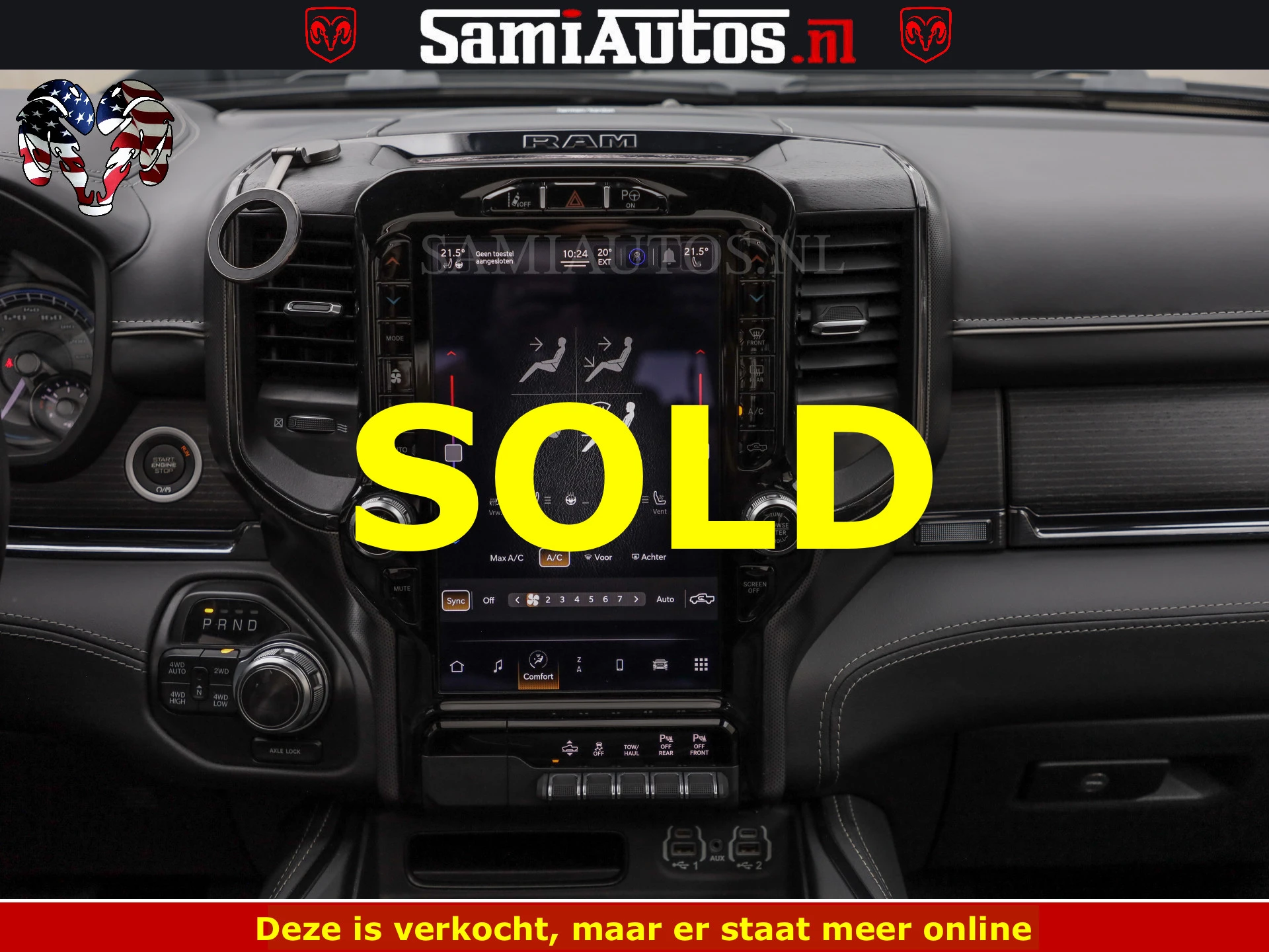 Dodge Ram 1500 2022 - LIMITED NIGHT | BOM VOL | HUD | MWK | LUCHTVERING | PANODAK | afbeelding 51