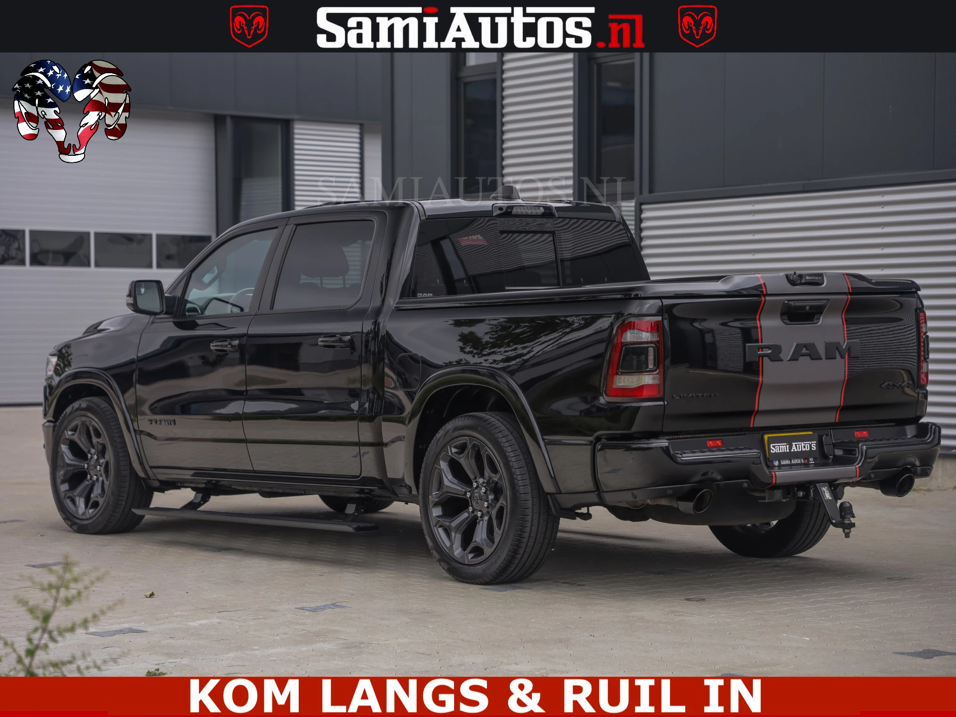 Dodge Ram Pick-Up 2021 - LIMITED | TRAINHORN | | HUD | UITLAATKLEP | LUCHTVERING | STRIPING | PANODAK | BOM VOL | BLAUW VOORRUIT | afbeelding 13