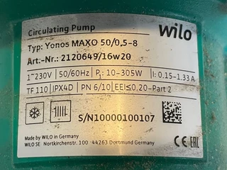 Diverse N/A 2020 - WILO CIRCULATIEPOMP YONOS MAXO 50/0,5-8 (ALS NIEUW) zdjecie 2