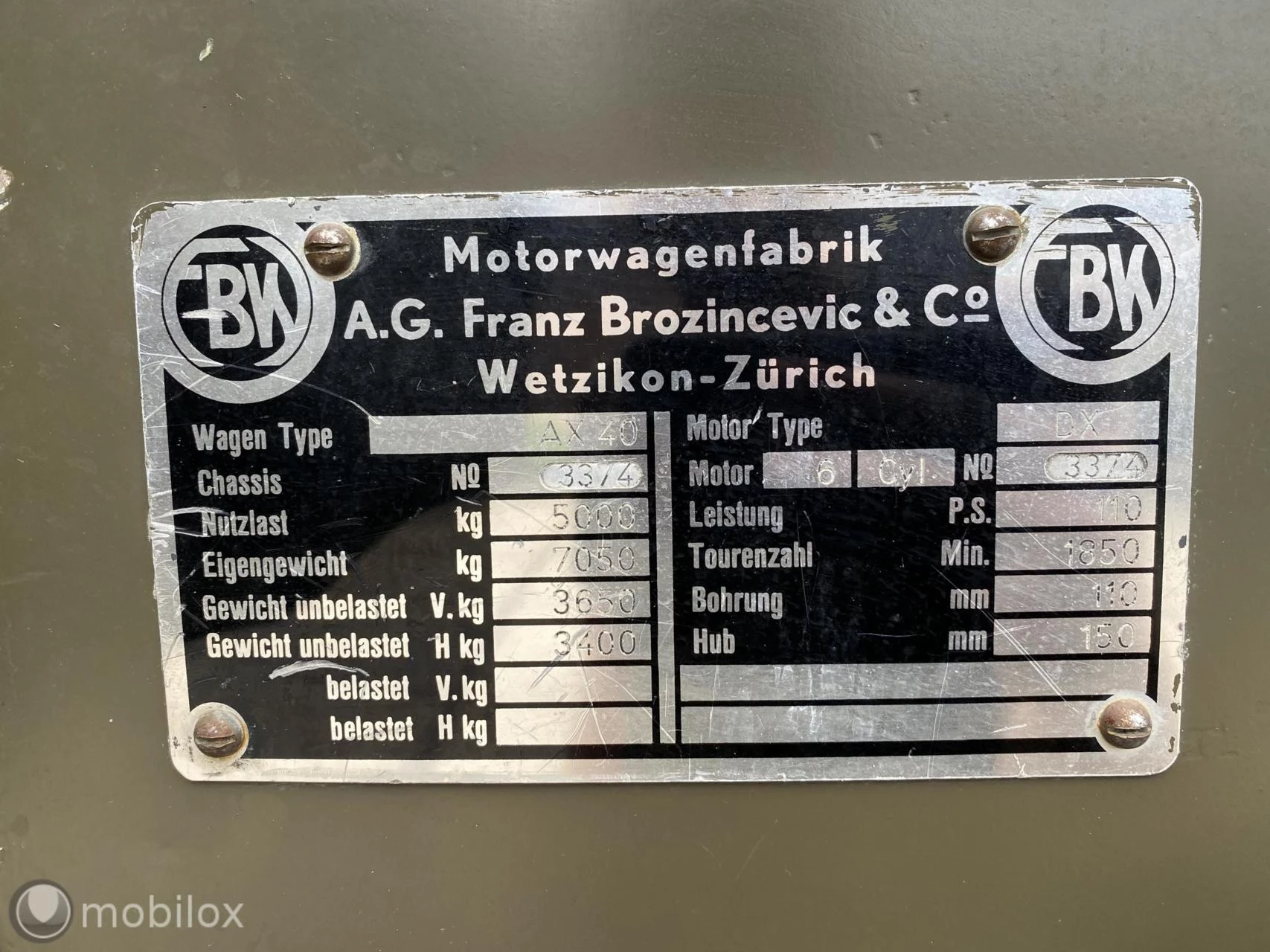 FBW AX 40 1954 - 4x4 1954 Sauer Berna afbeelding 12
