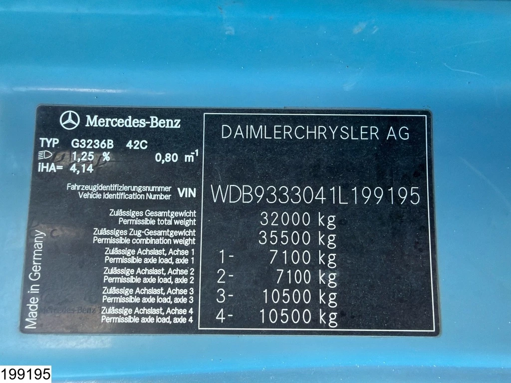 Mercedes-Benz Actros 2000 - 3236 8x4, PTO, Liebherr, Steel spring afbeelding 8