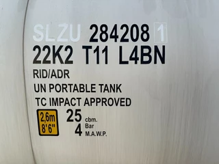 CIMC N/A 2022 - NEW / UNUSED,  for  FOOD STUFF or CHEMICAL, 20FT ISO,  25.030L, L4BN, UN Portable, T11, test: 1-2027 imagen 13