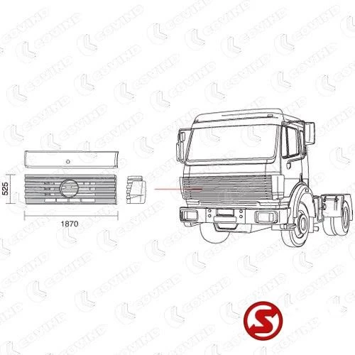 Mercedes-Benz - Voorste grille Mercedes SK/MK 5 ribben afbeelding 2